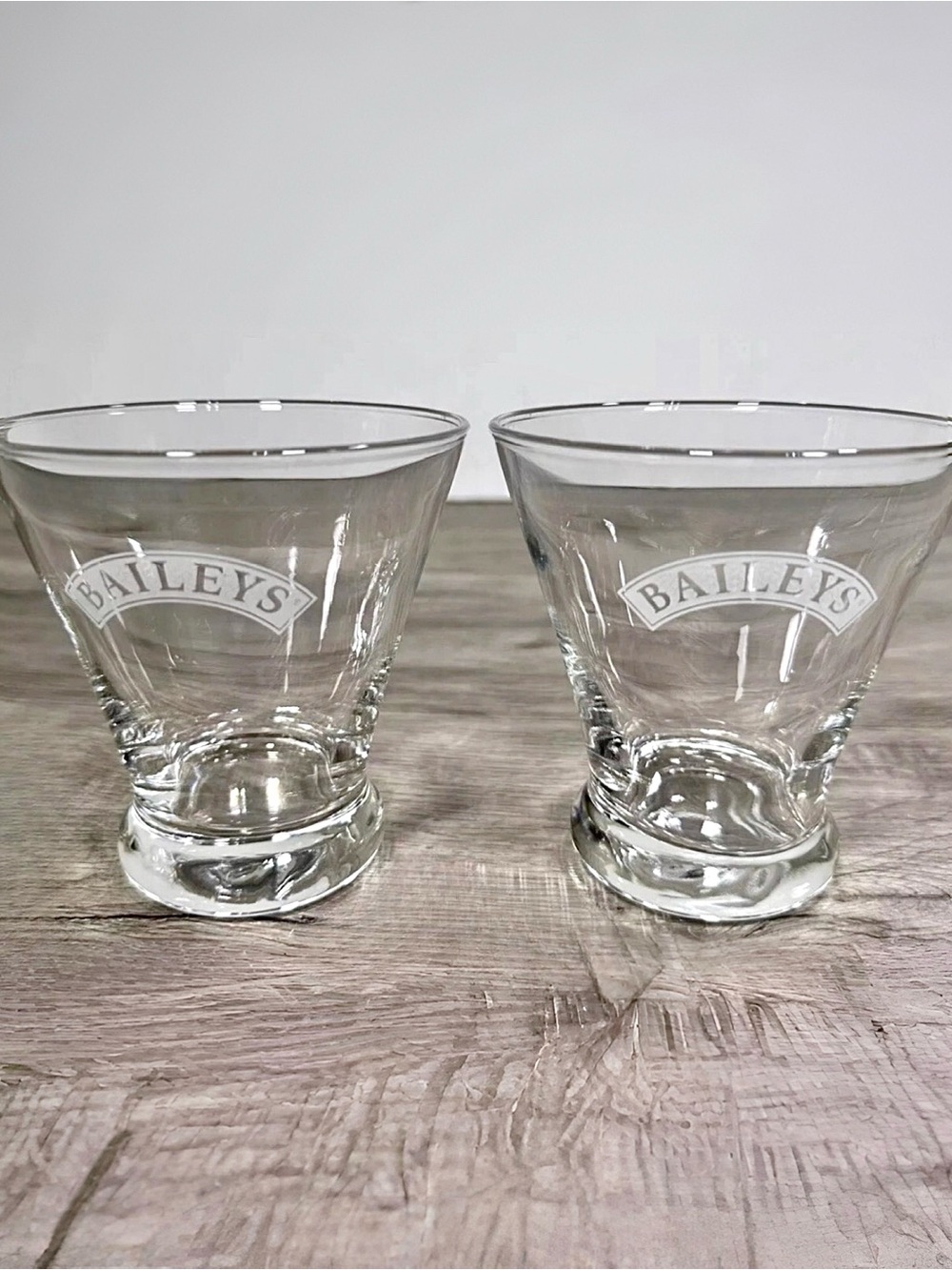 Vintage Baileys Irish Cream Flared Rocks Glasses Tapered Tumblers Set of 2
